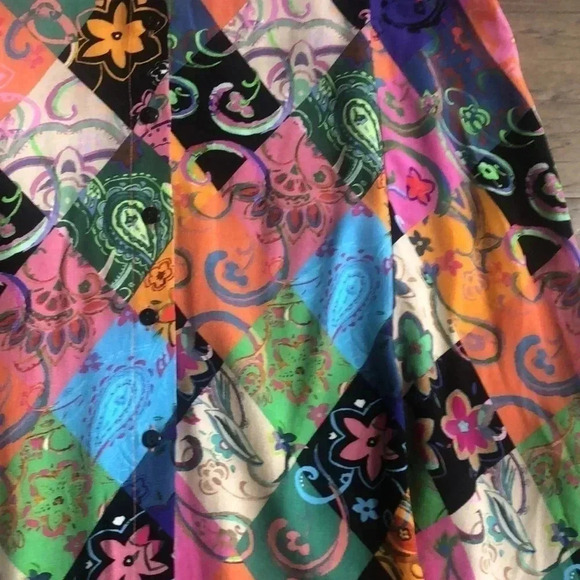 Nasty Gal Paisley Patch Printed Skater Dress Sz 10 New with tags - Picture 7 of 11